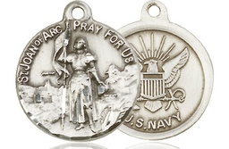 [0193SS6] Sterling Silver Saint Joan of Arc Navy Medal