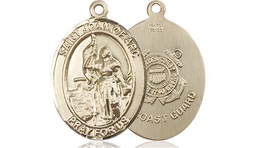 [8053GF3] 14kt Gold Filled Saint Joan of Arc  Coast Guard Medal