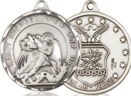 [0201SS1] Sterling Silver Saint Michael Air Force Medal