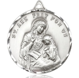 [0203ASS] Sterling Silver Saint Ann Medal