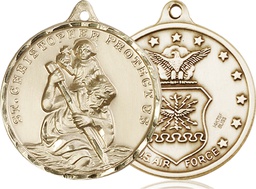[0203GF1] 14kt Gold Filled Saint Christopher Air Force Medal