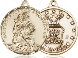 [0203GF1] 14kt Gold Filled Saint Christopher Air Force Medal
