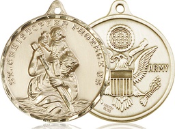 [0203GF2] 14kt Gold Filled Saint Christopher Army Medal