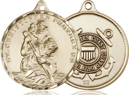 [0203GF3] 14kt Gold Filled Saint Christopher Coast Guard Medal