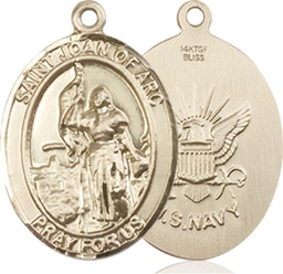 [8053GF6] 14kt Gold Filled Saint Joan of Arc Navy Medal