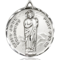 [0203JSS] Sterling Silver Saint Jude Medal