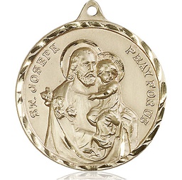 [0203KGF] 14kt Gold Filled Saint Joseph Medal