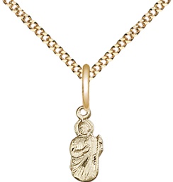 [0210GF/18G] 14kt Gold Filled Saint Jude Pendant on a 18 inch Gold Plate Light Curb chain