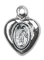 [0217PLSS] Sterling Silver Miraculous Heart Medal