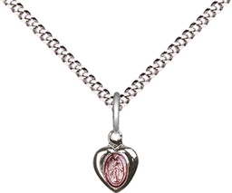 [0217PSS/18S] Sterling Silver Miraculous Pendant on a 18 inch Light Rhodium Light Curb chain