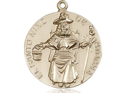 [4268KT] 14kt Gold Saint NiÃ±o de Atocha Medal