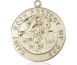 [4270KT] 14kt Gold Saint Roch Medal