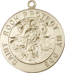 [4270KT] 14kt Gold Saint Roch Medal