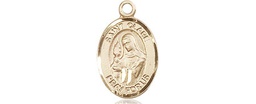 [9028KT] 14kt Gold Saint Clare of Assisi Medal