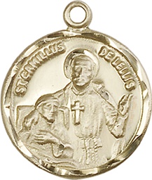[5425KT] 14kt Gold Saint Camillus of Lellis Medal