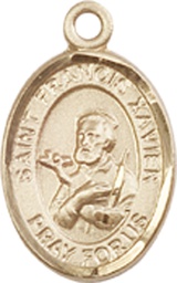 [9037KT] 14kt Gold Saint Francis Xavier Medal