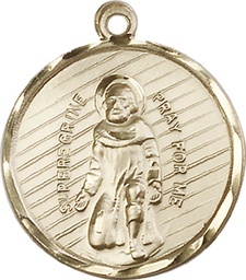 [5437KT] 14kt Gold Saint Perregrine Medal