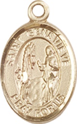 [9041KT] 14kt Gold Saint Genevieve Medal
