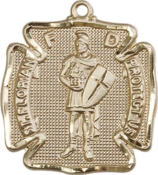 [5445KT] 14kt Gold Saint Florian Medal