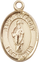 [9048KT] 14kt Gold Saint Gregory the Great Medal