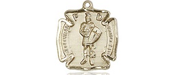 [5686KT] 14kt Gold Saint Florian Medal