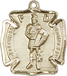 [5686KT] 14kt Gold Saint Florian Medal