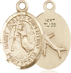 [9057KT] 14kt Gold Saint Joseph of Cupertino Medal