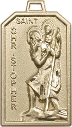 [5721KT] 14kt Gold Saint Christopher Medal