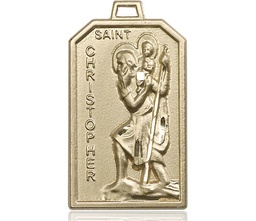 [5721KT] 14kt Gold Saint Christopher Medal