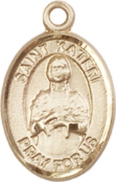 [9061KT] 14kt Gold Saint Kateri Medal