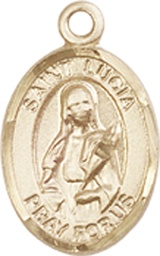 [9065KT] 14kt Gold Saint Lucia of Syracuse Medal