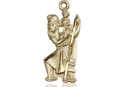 [5903KT] 14kt Gold Saint Christopher Medal