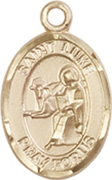 [9068KT] 14kt Gold Saint Luke the Apostle Medal