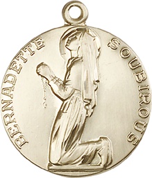 [5920KT] 14kt Gold Saint Bernadette Medal