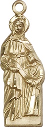 [5932KT] 14kt Gold Saint Ann Medal