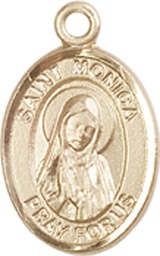 [9079KT] 14kt Gold Saint Monica Medal