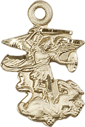 [5940KT] 14kt Gold Saint Michael the Archangel Medal