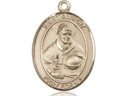 [7001KT] 14kt Gold Saint Albert the Great Medal
