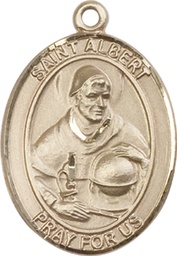 [7001KT] 14kt Gold Saint Albert the Great Medal