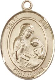 [7002KT] 14kt Gold Saint Ann Medal
