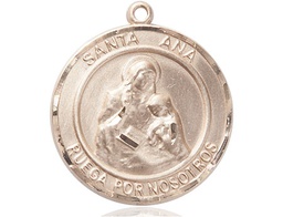 [7002RDSPKT] 14kt Gold Santa Ana Medal
