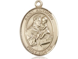 [7004KT] 14kt Gold Saint Anthony of Padua Medal