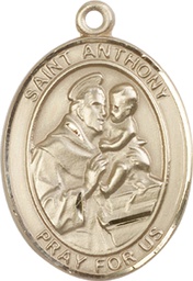 [7004KT] 14kt Gold Saint Anthony of Padua Medal