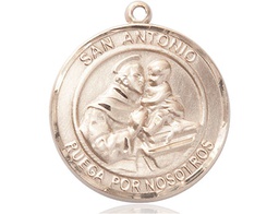 [7004RDSPKT] 14kt Gold San Antonio Medal