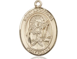[7005KT] 14kt Gold Saint Apollonia Medal