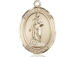 [7006KT] 14kt Gold Saint Barbara Medal