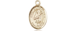 [9099KT] 14kt Gold Saint Scholastica Medal