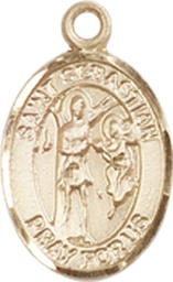 [9100KT] 14kt Gold Saint Sebastian Medal