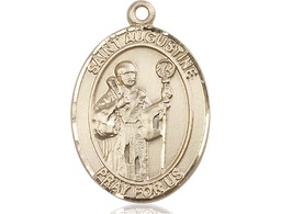 [7007KT] 14kt Gold Saint Augustine Medal