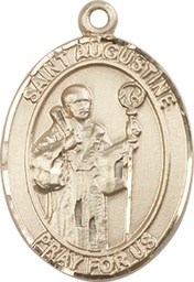 [7007KT] 14kt Gold Saint Augustine Medal